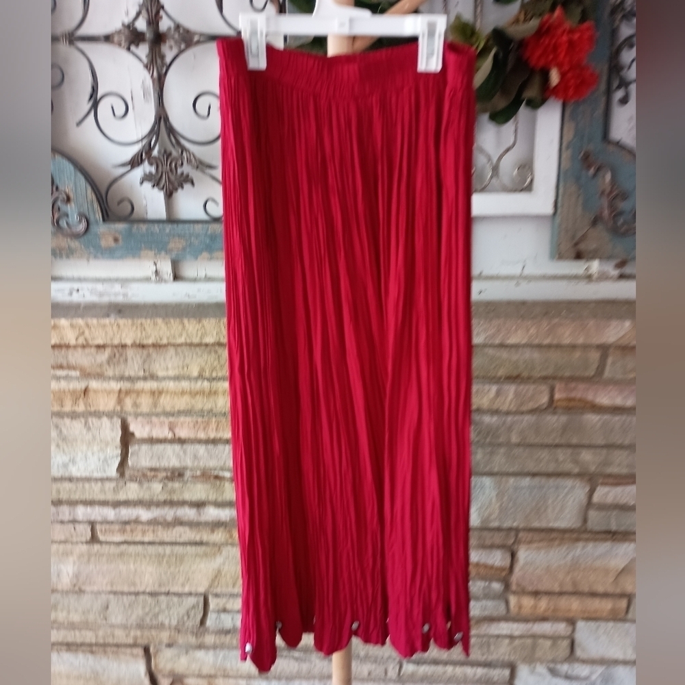 Vintage StoneBridge Western Red Maxi Skirt_ Large Petite - Picture 4 of 6